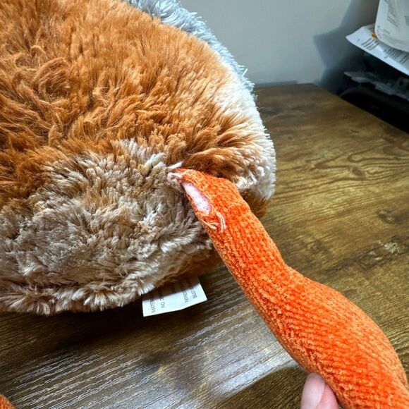 Pier 1 One Imports Sophie Owl Bird Decorative Pillow Fall Tweed Plush FLAWS - Picture 8 of 11